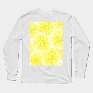 Lemon slices pattern watercolor Long Sleeve T-Shirt